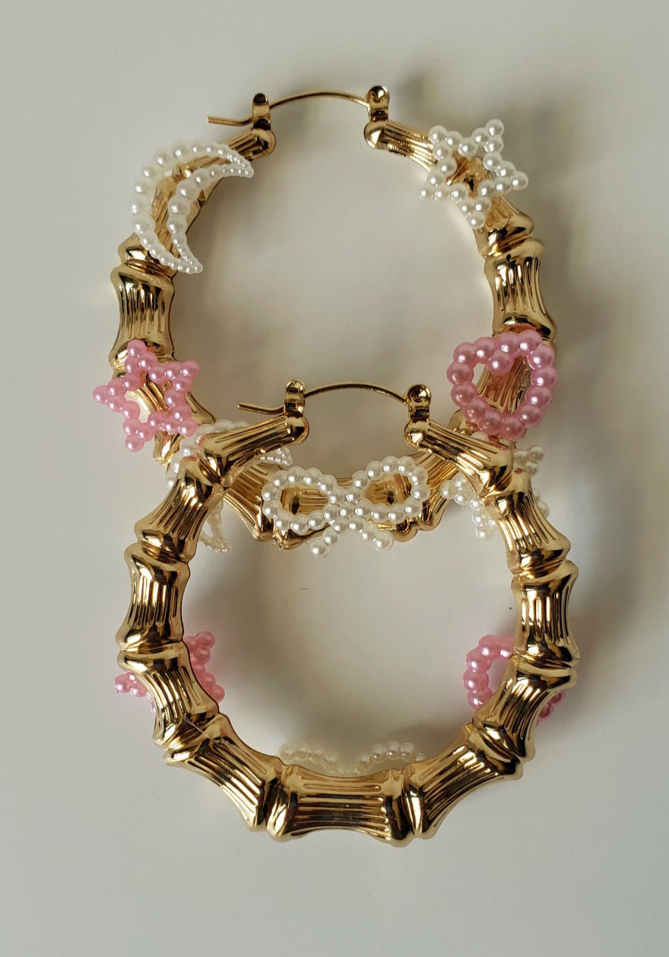 Gold-plated Hoop Earrings Moon and Stars