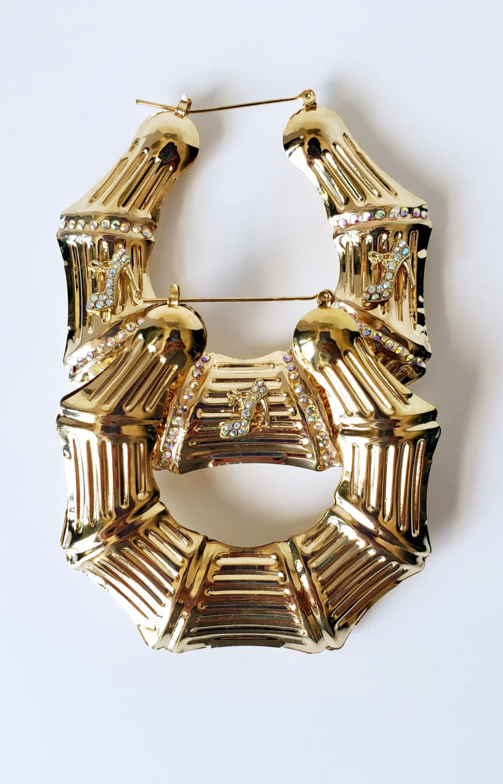 Gold-plated Hoop Earrings Standing on Business