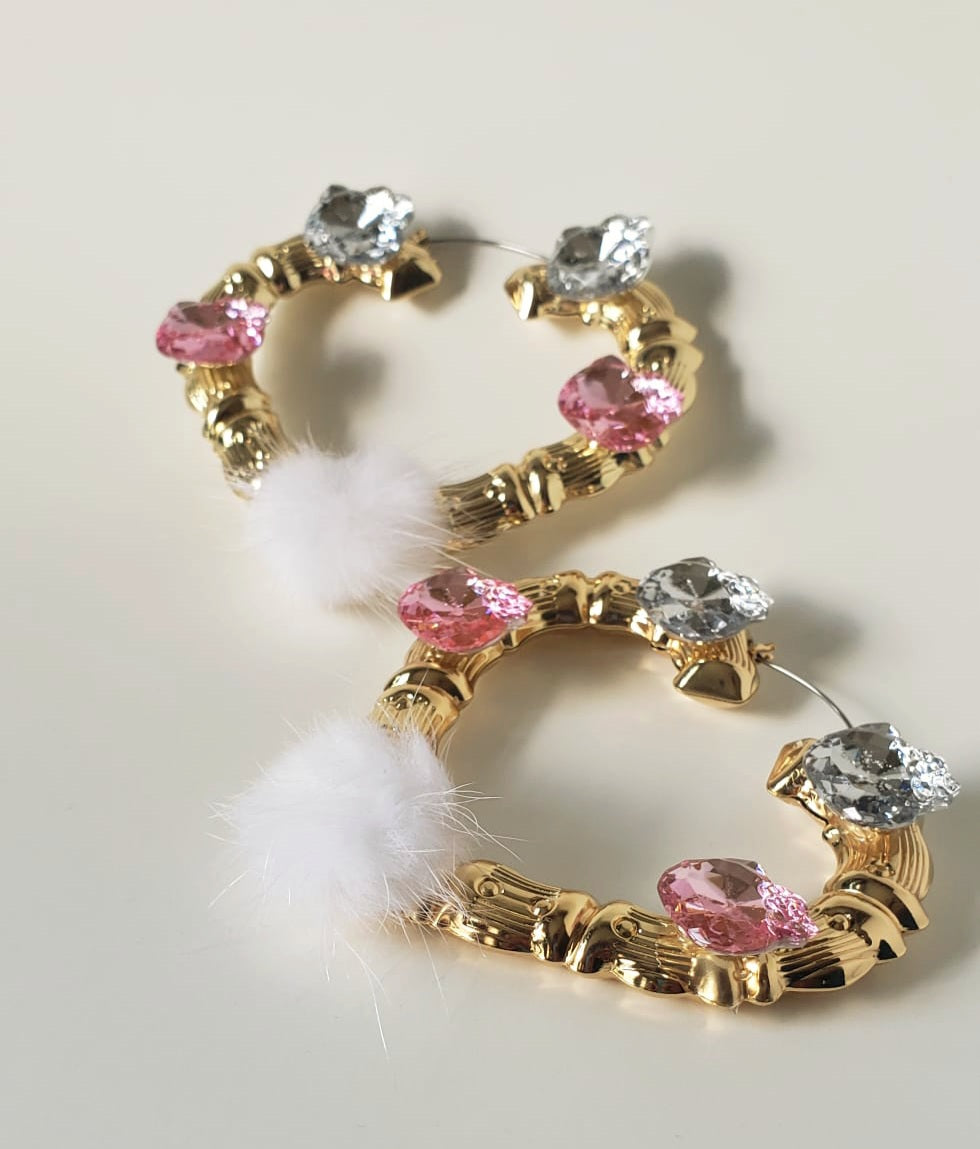 Gold- plated Hoop Earrings HK Fur Baby