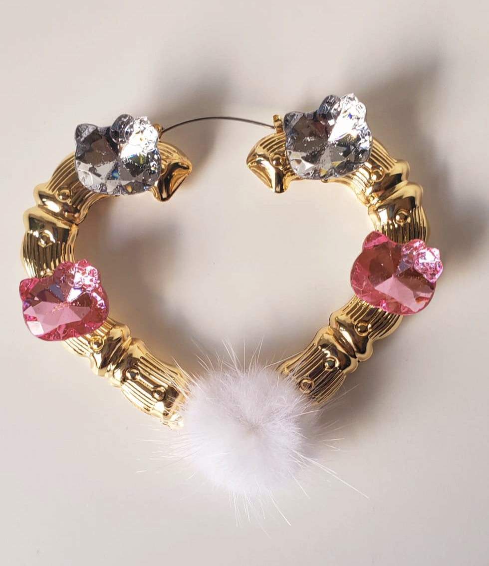 Gold- plated Hoop Earrings HK Fur Baby