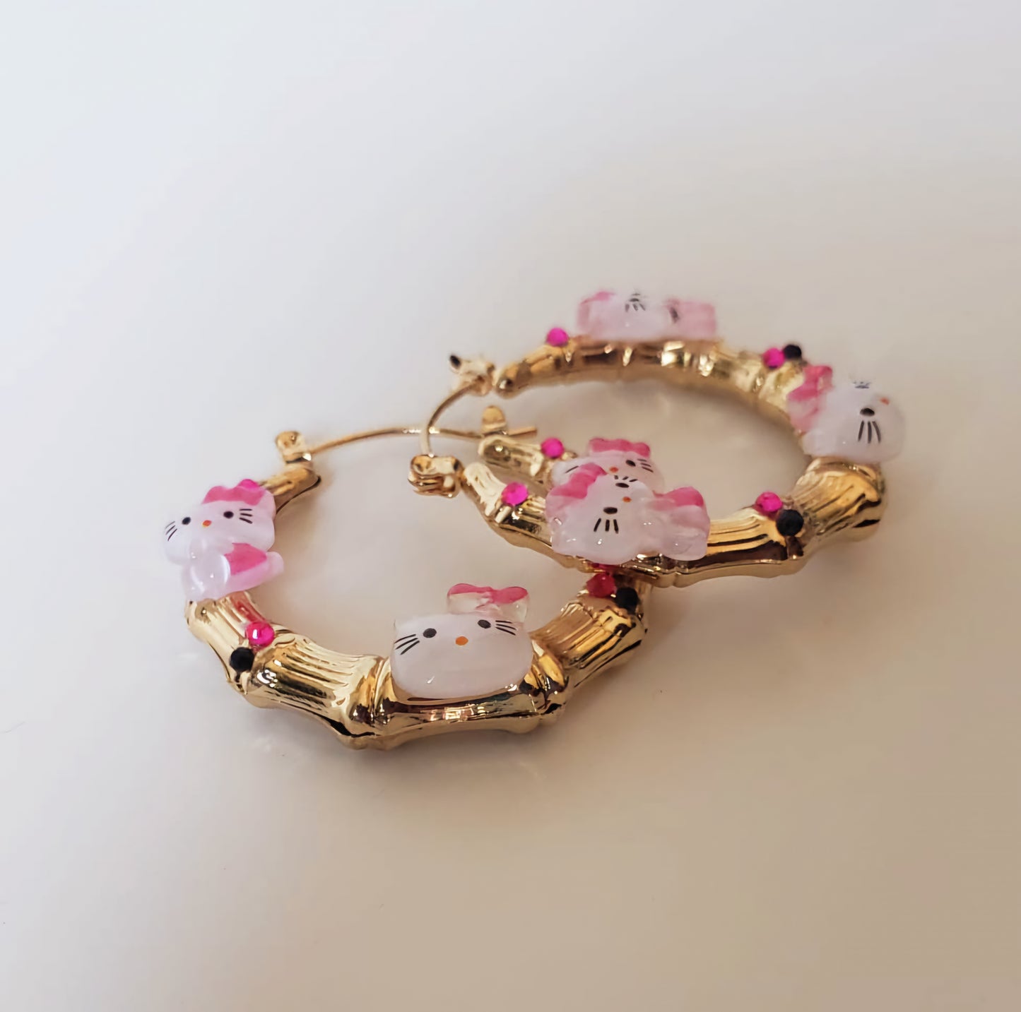 Gold-plated Hoop Earrings HK with charms
