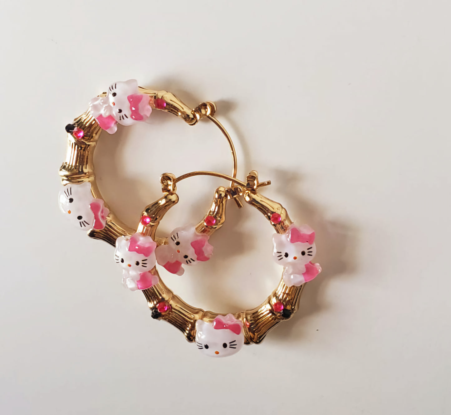 Gold-plated Hoop Earrings HK with charms