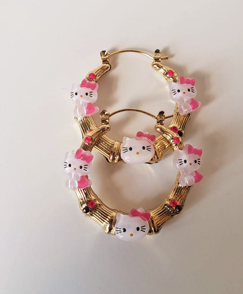 Gold-plated Hoop Earrings HK with charms