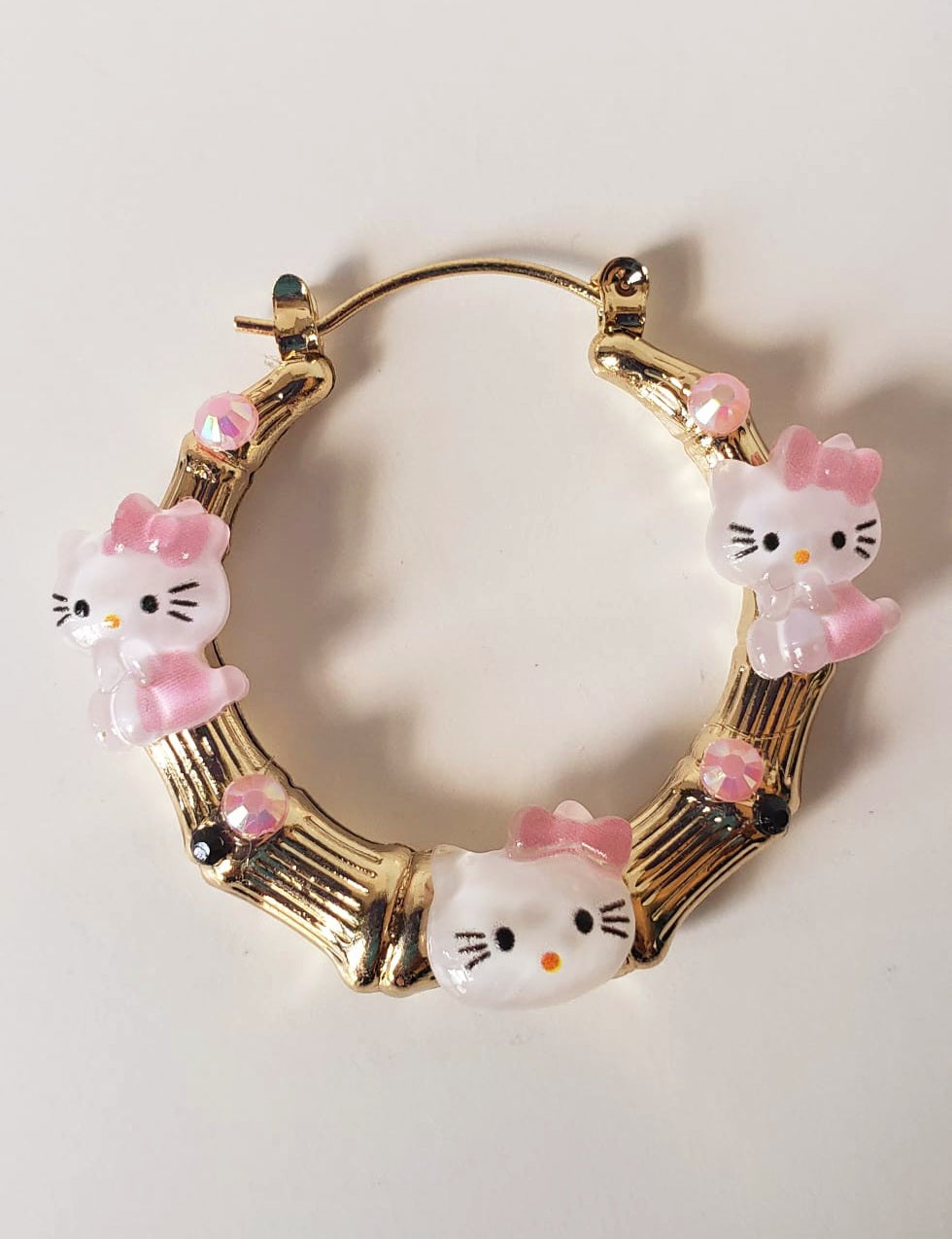 Gold-plated Hoop Earrings HK with Charms