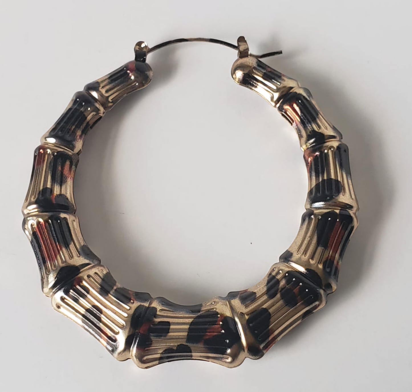 Gold-plated Hoop Earrings Leopard Design