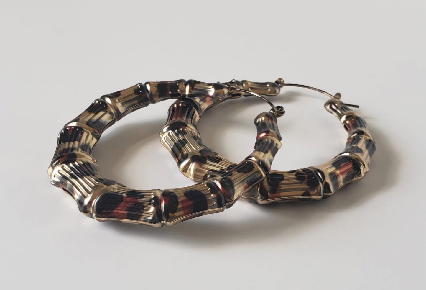 Gold-plated Hoop Earrings Leopard Design