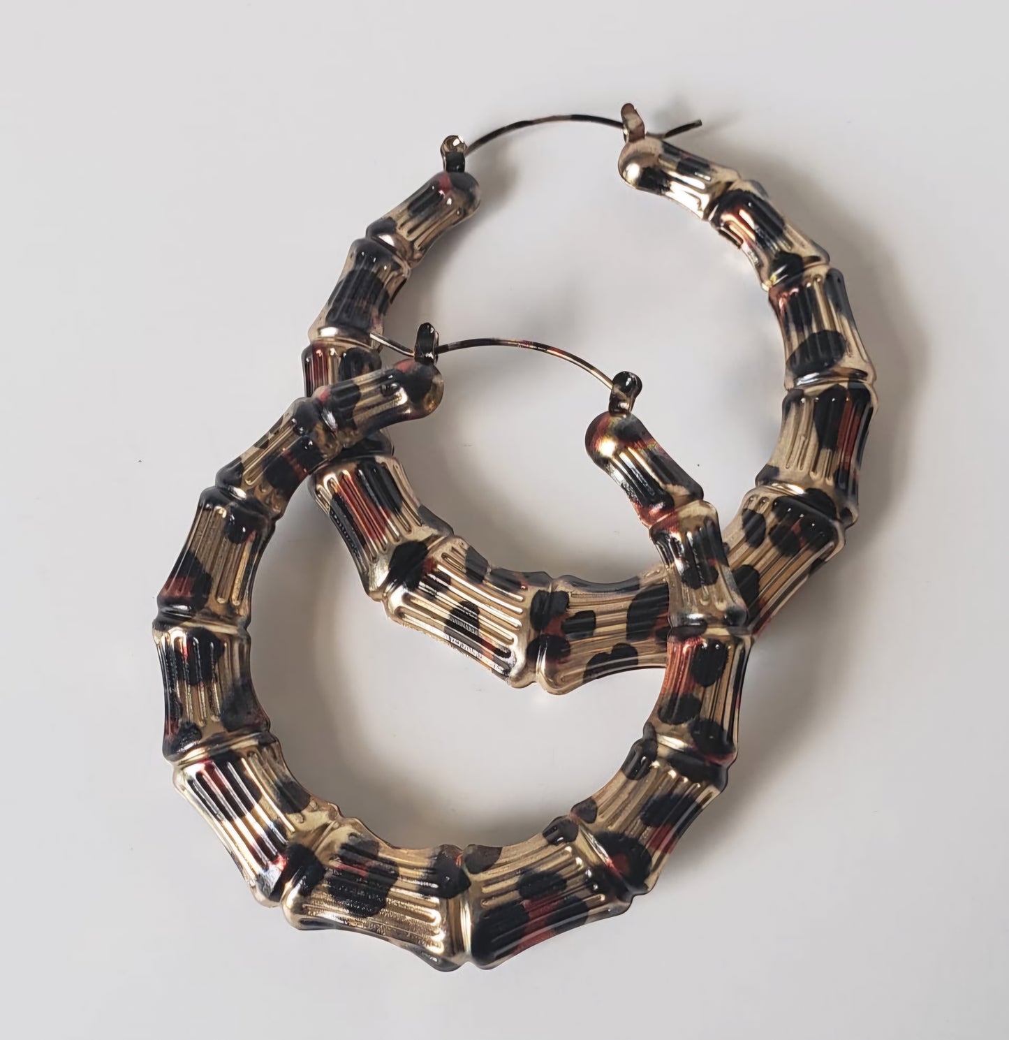 Gold-plated Hoop Earrings Leopard Design
