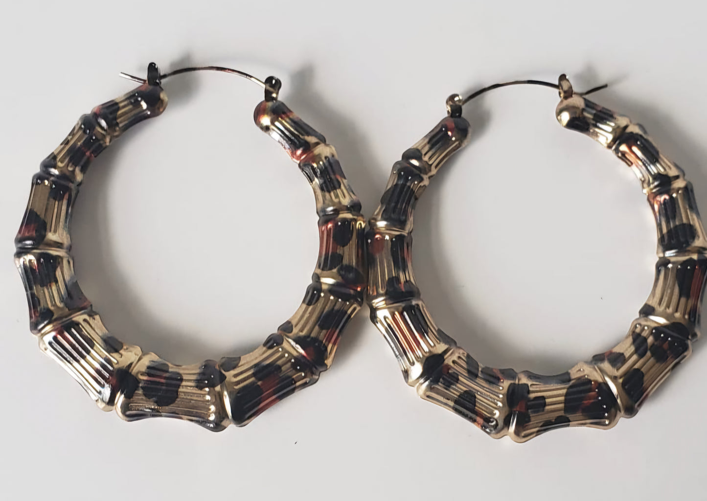Gold-plated Hoop Earrings Leopard Design