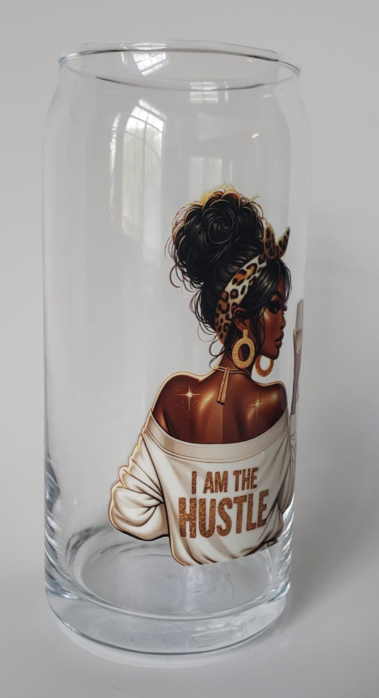 Glass Cups 20oz. without lid or straw- Black Girl Art