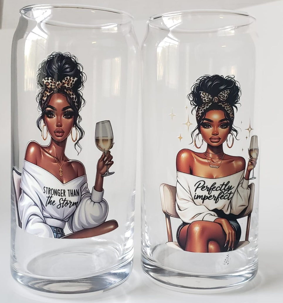 Glass Cup 20oz. without lid or straw- Stronger than the Storm