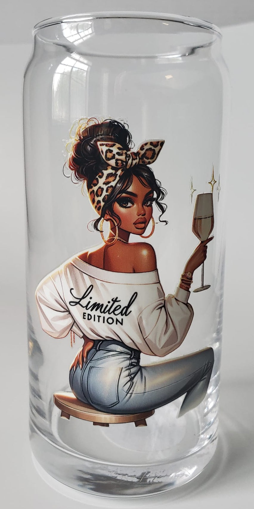 Glass Cup 20oz. without lid or straw- Limited Edition Black Girl