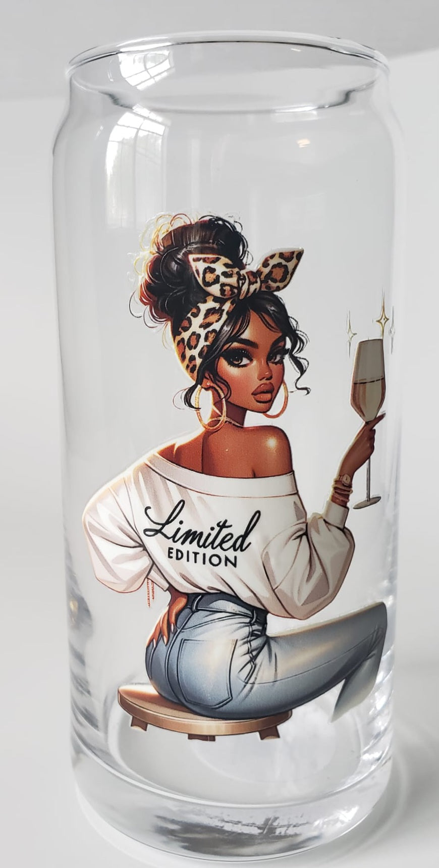Glass Cup 20oz. without lid or straw- Limited Edition Black Girl