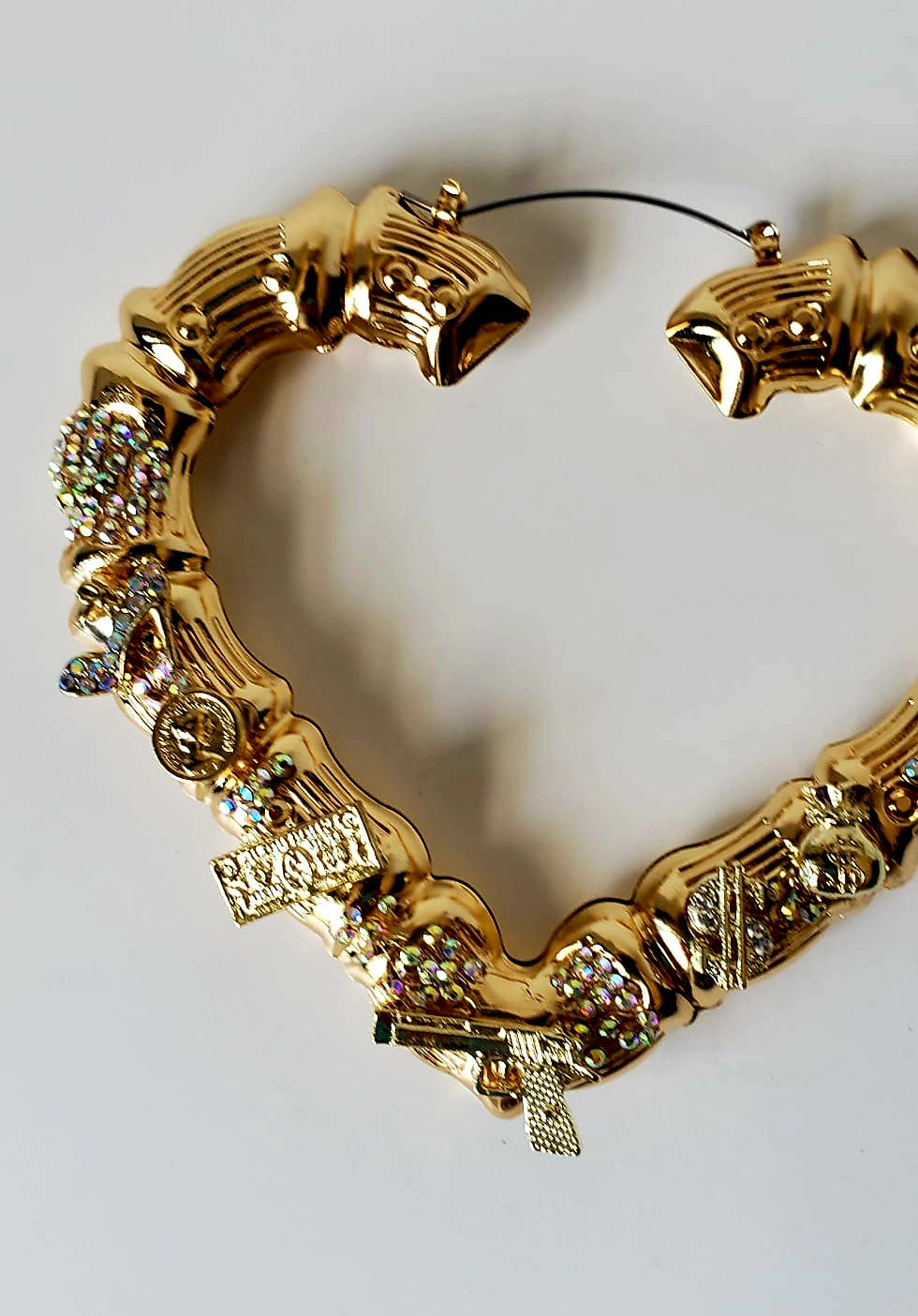 Gold-plated Heart Shaped Hoop Earrings "Getting to the Money"