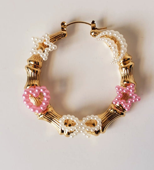 Gold-plated Hoop Earrings Moon and Stars