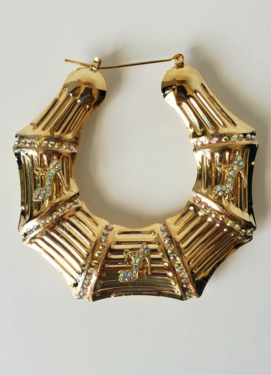 Gold-plated Hoop Earrings Standing on Business