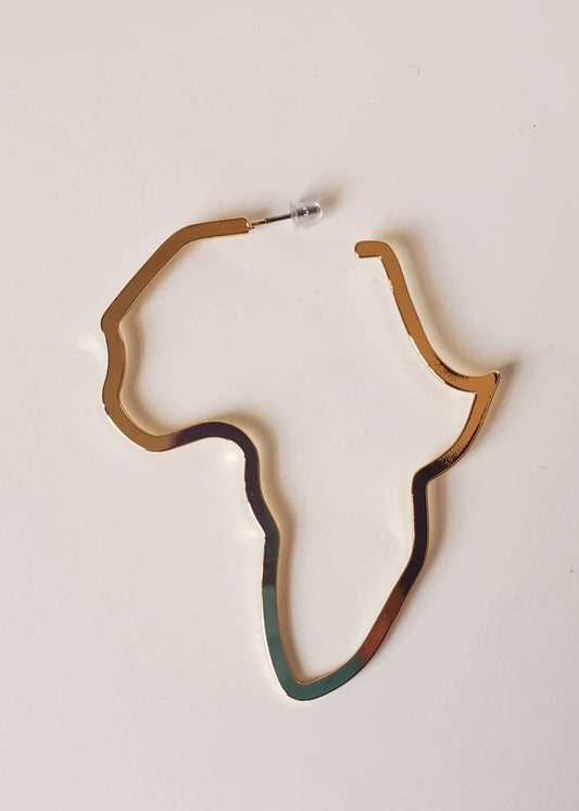 Gold-plated Earring- Africa Continent Shaped