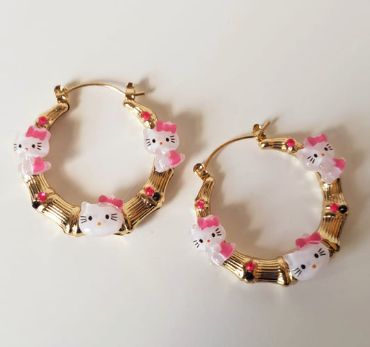 Gold-plated Hoop Earrings HK with charms