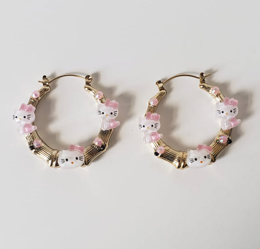 Gold-plated Hoop Earrings HK with Charms