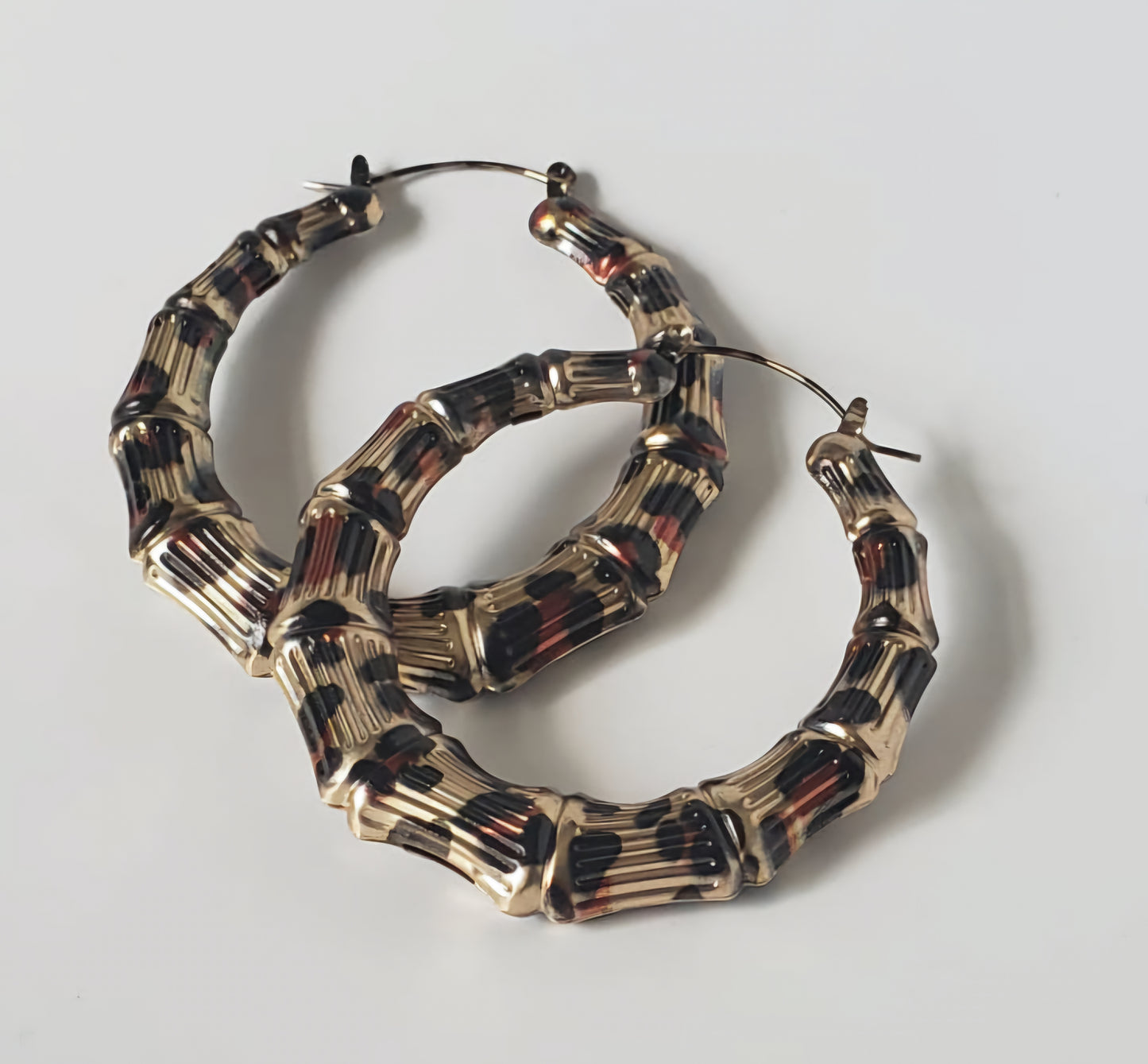 Gold-plated Hoop Earrings Leopard Design