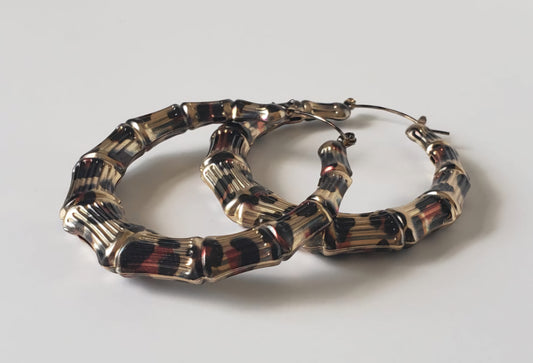 Gold-plated Hoop Earrings Leopard Design